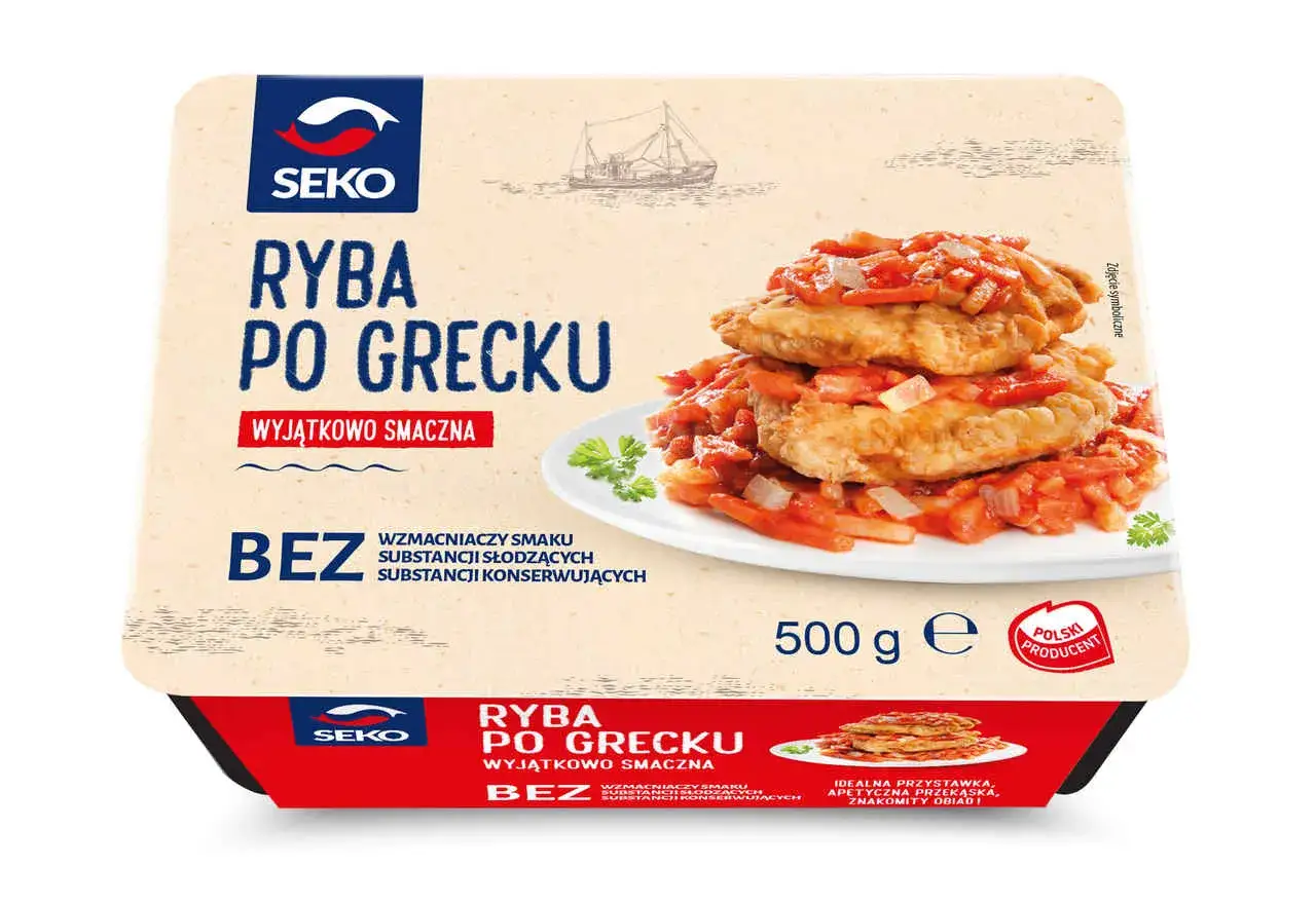 mrożona ryba po grecku w pojemniku